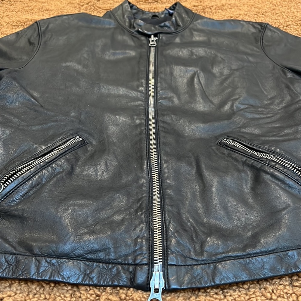 Earl Jean Leather Cafe Style Moto Jacket - Picture 4 of 14